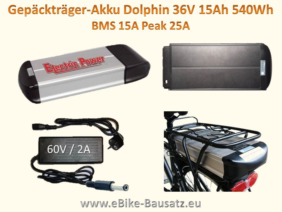 10,4Ah E-Bike Pedelec Akku 36V Li-ion ebike Gepäckträger Akku inkl.  Halterung