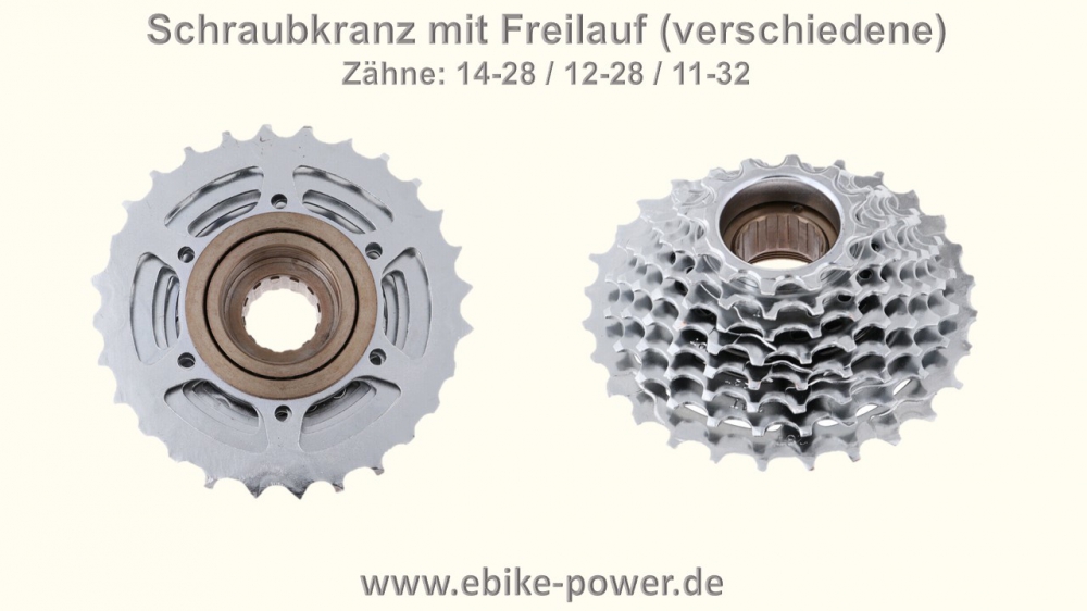 Schraubkranz 8-fach (Shimano kompatibel) Ritzel Zahnkranz Block /  (Variante) 11-32 Zähne - ideal für E-Bike über 40km/h - ebike-power