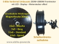 Bild 2 von E-Bike Umbausatz Frontmotor AYW 7x9 Bergmotor 250W - 2000W einstellbar (für Scheibenbremse)  / (Option 1:) 40A Sinus-Controller m. Lichtausgang (48-60V)  +49,90€ / (Option 2:) LCD8H Farbdisplay Display  48V-60V (groß + 49,90€) / (Option 3:) mit Kontaktbremsgriffe (+10€) / () OHNE Gasgriff